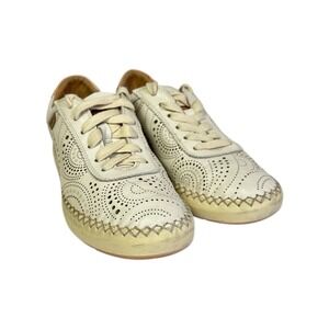 PIKOLINOS Mesina Women's Leather Sneakers US SZ 7 Ivory Punched Leather